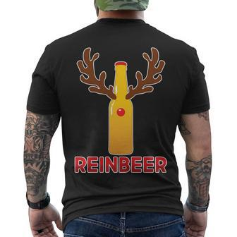 Reinbeer Funny Christmas Beer Reindeer Tshirt Men's Crewneck Short Sleeve Back Print T-shirt - Monsterry DE
