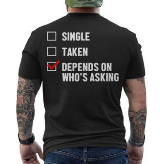 Relationship Status Whos Men's Crewneck Short Sleeve Back Print T-shirt - Seseable