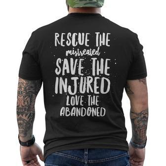 Rescue Save Love - Cute Animal Rescue Dog Cat Lovers Men's T-shirt Back Print - Seseable