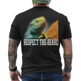 Respect The Beard Funny Bearded Dragon Men's Crewneck Short Sleeve Back Print T-shirt - Monsterry AU