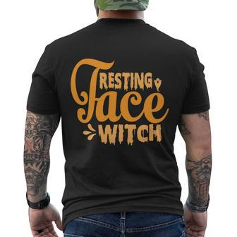 Resting Face Witch Halloween Quote Men's Crewneck Short Sleeve Back Print T-shirt - Monsterry