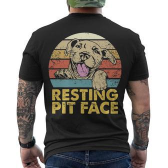 Resting Pit Face Pitbull Pibble Pittie Pit Bull Terrier Men's T-shirt Back Print - Thegiftio UK