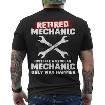 Retired Mechanic V2 Men's Crewneck Short Sleeve Back Print T-shirt - Seseable