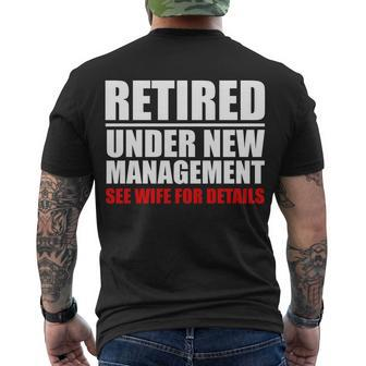 Retired Under New Management Tshirt Men's Crewneck Short Sleeve Back Print T-shirt - Monsterry