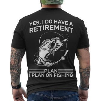Retirement Plan Fishing Tshirt Men's Crewneck Short Sleeve Back Print T-shirt - Monsterry