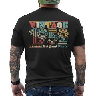 Retro 60S 70S Style Vintage 1952 Original Parts 70Th Birthday Tshirt Men's Crewneck Short Sleeve Back Print T-shirt - Monsterry