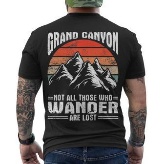Retro Arizona Hiking Grand Canyon National Park Grand Canyon Men's T-shirt Back Print - Seseable