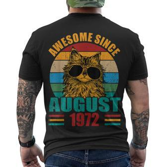 Retro Awesome Since August 1972 50Th Birthday 50 Years Old Men's T-shirt Back Print - Thegiftio UK