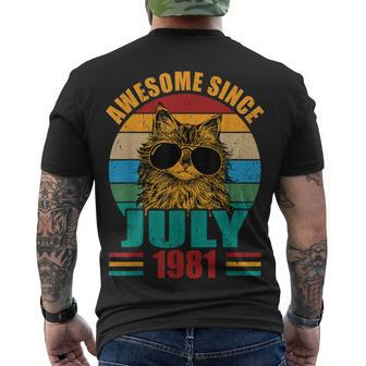 Retro Awesome Since July 1981 41St Birthday 41 Years Old Men's T-shirt Back Print - Seseable