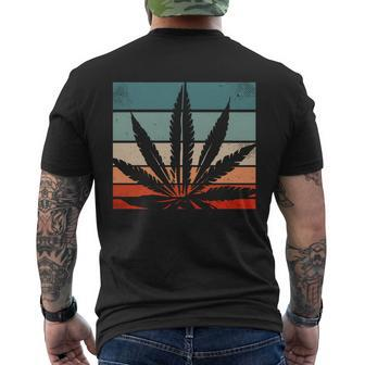 Retro Cannabis Men's Crewneck Short Sleeve Back Print T-shirt - Monsterry