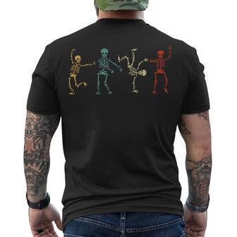 Retro Dancing Skeleton Dance Challenge Girls Boys Halloween Men's T-shirt Back Print - Seseable
