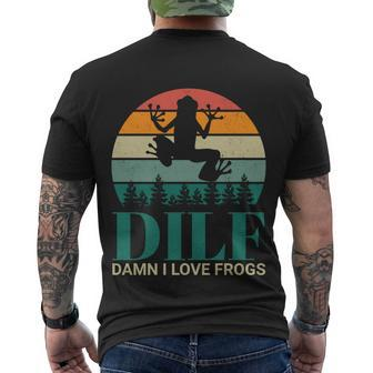 Retro Dilf Damn I Love Frogs Men's Crewneck Short Sleeve Back Print T-shirt - Monsterry CA