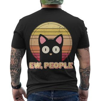 Retro Ew People Funny Cat Men's Crewneck Short Sleeve Back Print T-shirt - Monsterry DE