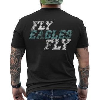 Retro Fly Eagles Fly Men's Crewneck Short Sleeve Back Print T-shirt - Monsterry AU