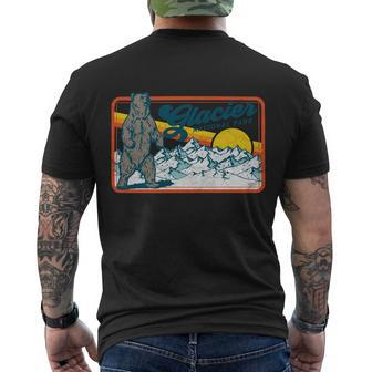 Retro Glacier National Park 80S Bear Graphic 80S Meaningful Gift Men's Crewneck Short Sleeve Back Print T-shirt - Monsterry CA