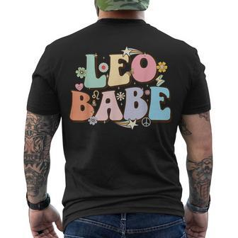 Retro Groovy Leo Babe July & August Birthday Leo Zodiac Sign Men's T-shirt Back Print - Seseable