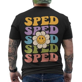 Retro Groovy Sped Teacher Back To School Special Education Men's T-shirt Back Print - Seseable