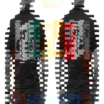 Retro Guitars Guitarist Acoustic Electric Guitar Rock Music V2 Men's T-shirt Back Print - Seseable