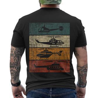 Retro Helicopter Pilot Vintage Aviation Men's Crewneck Short Sleeve Back Print T-shirt - Monsterry DE