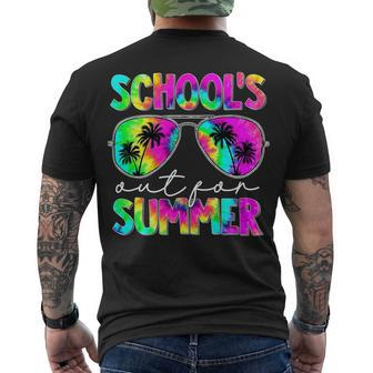 Retro Last Day School Schools Out For Summer Teacher Tie Dye V2 Men's T-shirt Back Print - Seseable