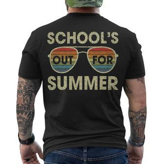 Retro Last Day Of School Schools Out For Summer Teacher V2 Men's T-shirt Back Print - Seseable