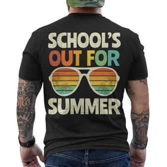 Retro Last Day Of School Schools Out For Summer Teacher V3 Men's T-shirt Back Print - Seseable