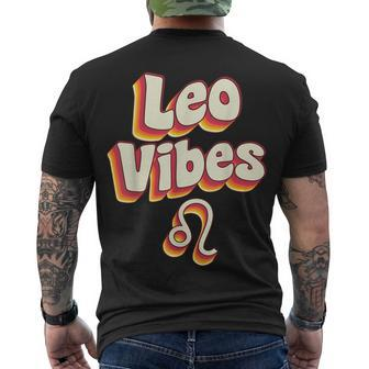 Retro Leo Zodiac Sign Astrology July August Birthday Leo Men's T-shirt Back Print - Seseable