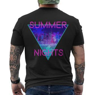 Retro Neon City Summer Nights Men's Crewneck Short Sleeve Back Print T-shirt - Monsterry DE