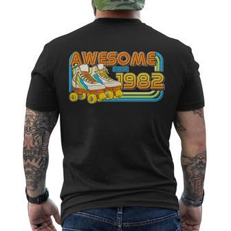 Retro Roller Skates Awesome Since 1982 40Th Birthday Men's Crewneck Short Sleeve Back Print T-shirt - Monsterry