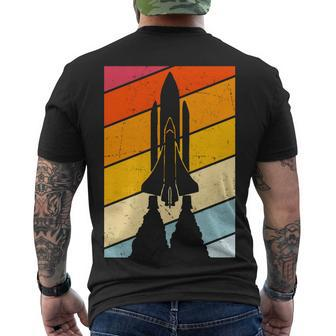 Retro Space Rocket Launch Men's Crewneck Short Sleeve Back Print T-shirt - Monsterry CA