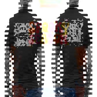 Retro Spooky Season Boo Ghost Spooky Vibes Halloween Women Men's T-shirt Back Print - Seseable