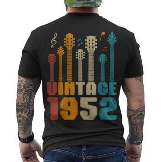 Retro Vintage 1952 Birthday Party Guitarist Guitar Lovers Men's T-shirt Back Print - Seseable
