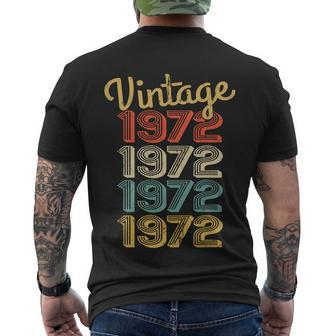 Retro Vintage 1972 Born In 1972 Birthday Men's T-shirt Back Print - Thegiftio UK