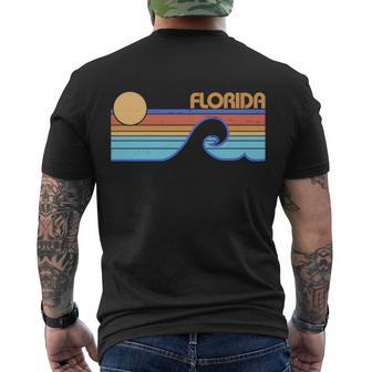 Retro Vintage Florida Sunset Wave Men's Crewneck Short Sleeve Back Print T-shirt - Monsterry