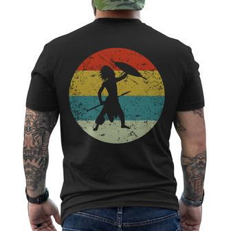Retro Vintage Indian Warrior Men's Crewneck Short Sleeve Back Print T-shirt - Monsterry