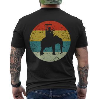 Retro Vintage Man Riding Elephant Men's Crewneck Short Sleeve Back Print T-shirt - Monsterry AU