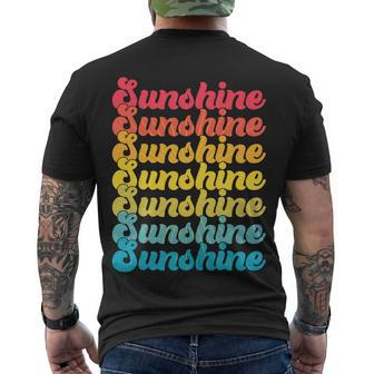 Retro Vintage Sunshine Sun Text Tshirt Men's Crewneck Short Sleeve Back Print T-shirt - Monsterry