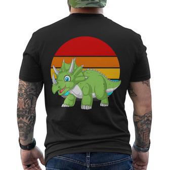 Retro Vintage Triceratops Dinosaur Men's Crewneck Short Sleeve Back Print T-shirt - Monsterry DE