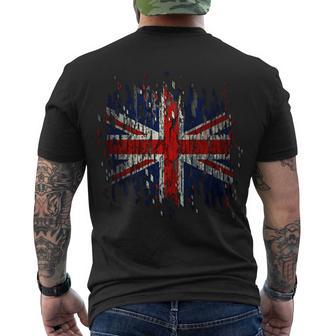 Ripped Uk Great Britain Union Jack Torn Flag Men's Crewneck Short Sleeve Back Print T-shirt - Monsterry UK