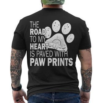 Road To My Heart Paw Prints Dog Paw Mom Men's T-shirt Back Print - Thegiftio UK