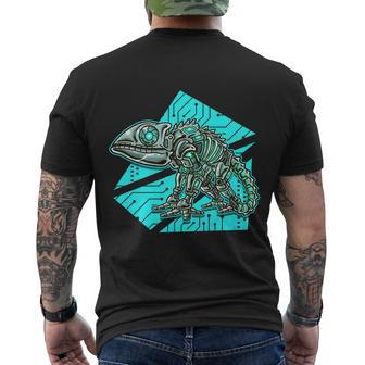 Robotic Chameleon Funny Gift For Reptile Lovers Lizard Lovers Gift Men's Crewneck Short Sleeve Back Print T-shirt - Monsterry