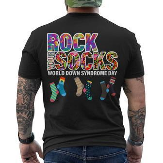 Rock Your Socks World Down Syndrome Day Men's T-shirt Back Print - Thegiftio UK