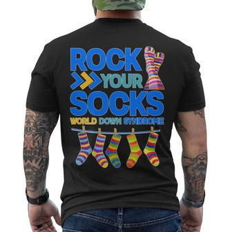 Rock Your Socks World Down Syndrome Awareness Day Tshirt Men's Crewneck Short Sleeve Back Print T-shirt - Monsterry UK