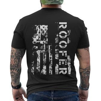 Roofer Us Flag Construction Worker Proud Labor Day Worker Men's T-shirt Back Print - Thegiftio UK