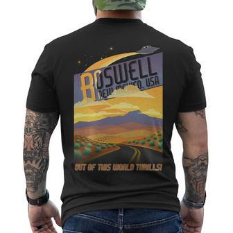Roswell New Mexico Travel Poster Men's Crewneck Short Sleeve Back Print T-shirt - Monsterry AU