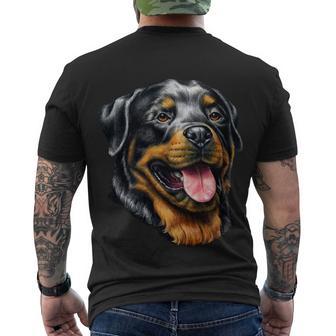 Rottweiler Face Men's Crewneck Short Sleeve Back Print T-shirt - Monsterry AU