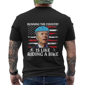 Running The Country Is Like Riding A Bike Joe Biden Funny Meme Men's Crewneck Short Sleeve Back Print T-shirt - Monsterry AU