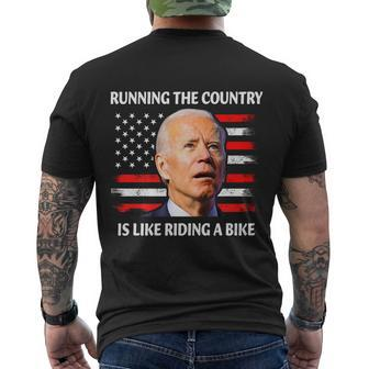 Running The Country Is Like Riding A Bike Joe Biden Men's Crewneck Short Sleeve Back Print T-shirt - Monsterry DE