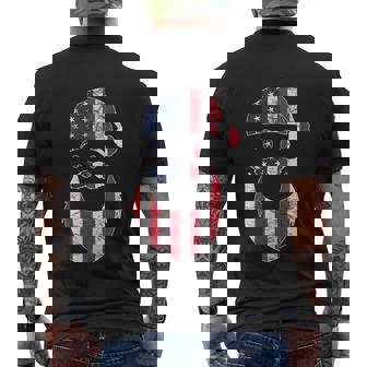Santa Claus Face American Flag Christmas Men's T-shirt Back Print - Thegiftio UK