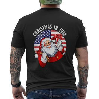 Santa Hat Summer Party Funny Christmas In July Men's Crewneck Short Sleeve Back Print T-shirt - Monsterry